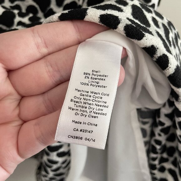 Talbots Sz 2 Snow Leopard Animal Print Career Workwear Short Sleeve Sheath Dress - Picture 8 of 11